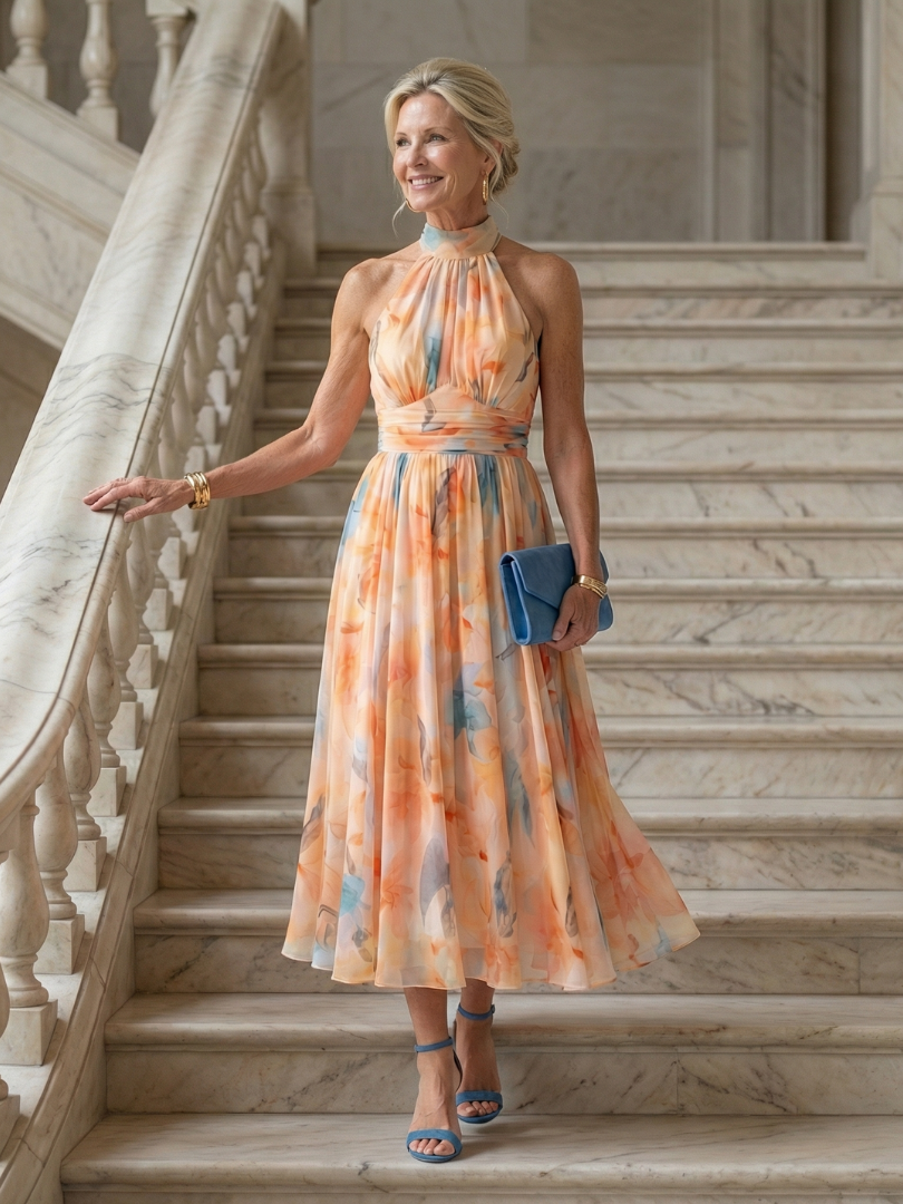Elin™ | Soft Halter Midi Dress