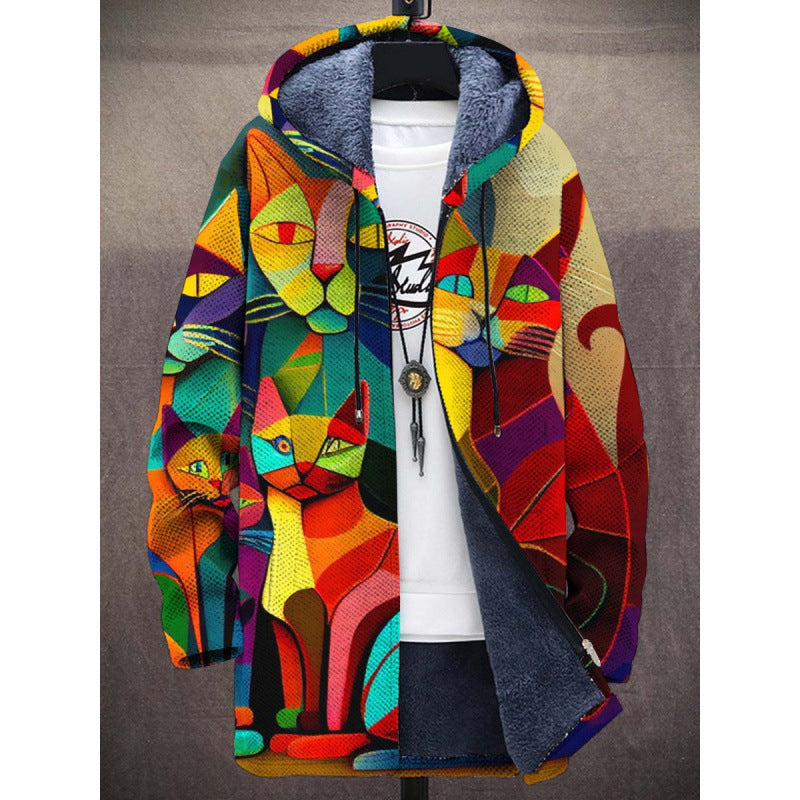 Elandra™ - Luxurious Art-Inspired Zip-Up Hoodie
