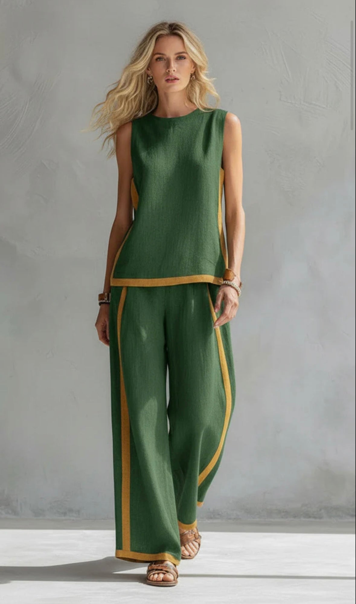 Leila Elegant Cotton and Linen Set