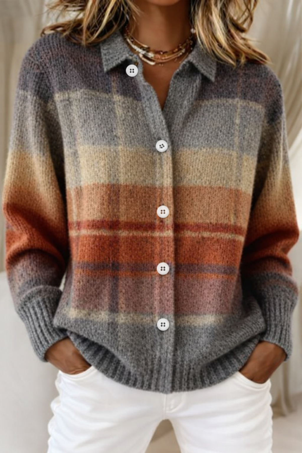 Rowenna | Women's Striped Button Up Cardigan