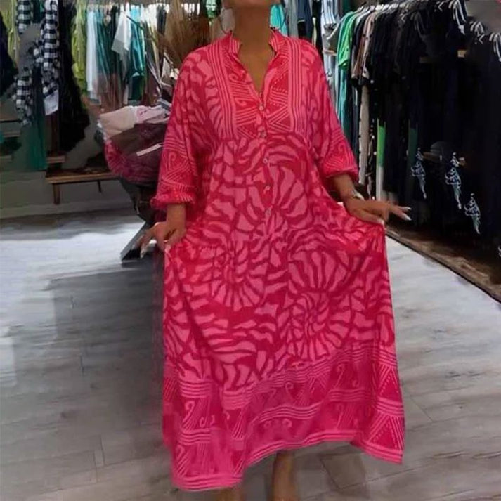 LILIANA | Maxi Dress Flowing with Sun Print and Summer Comfort – Ideal for Relaxed Days