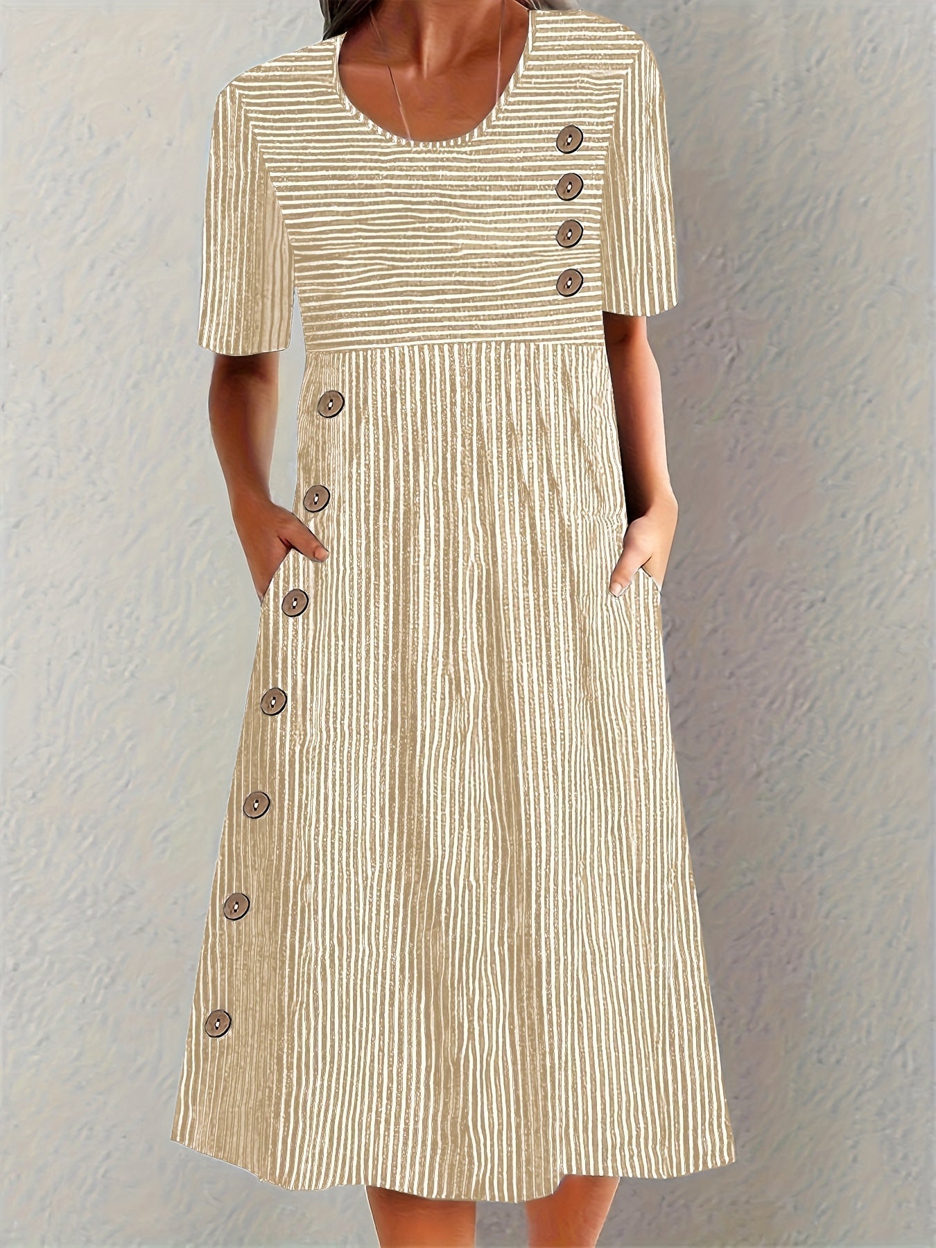 Eva™ | Striped Elegant Dress