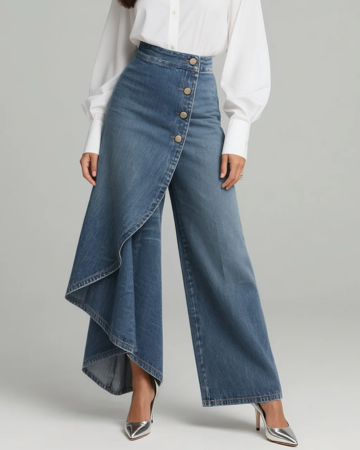 Denim Wrap Trousers