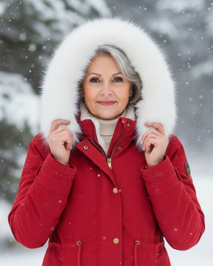 White Fur Hooded Parka