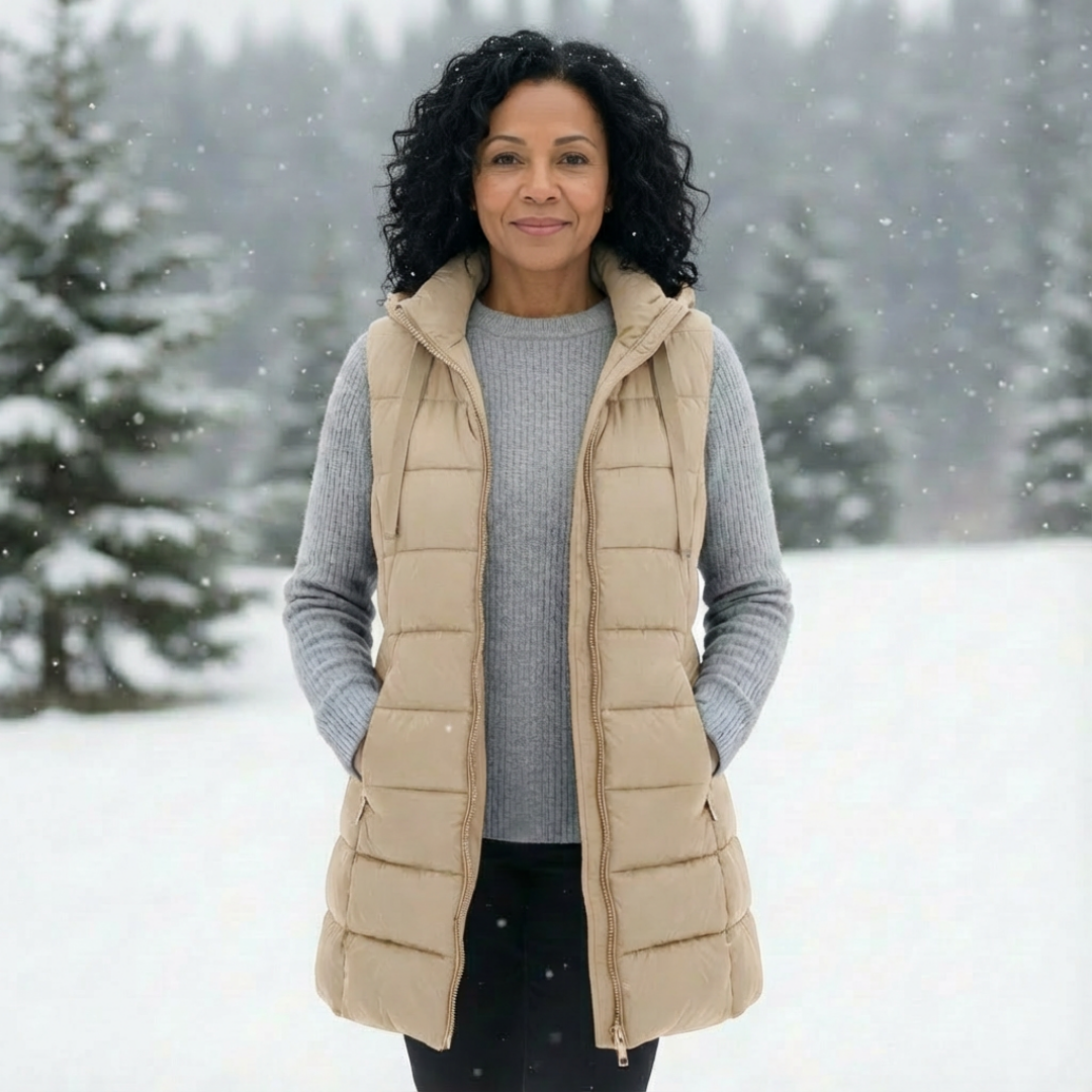 Hooded Long Puffer Vest