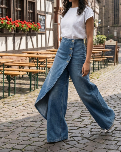 Denim Wrap Trousers