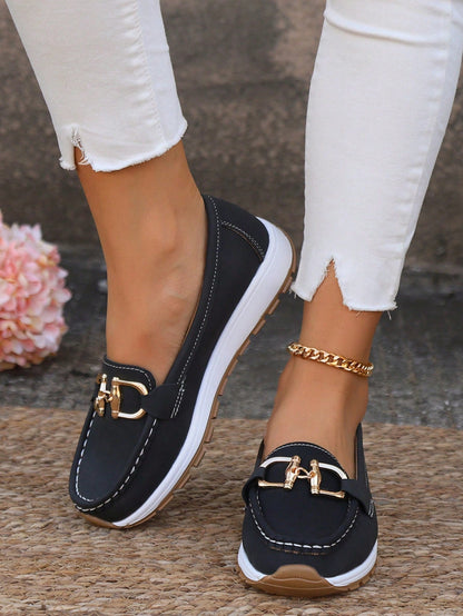 Ellie - Flat Moccasins with Buckle