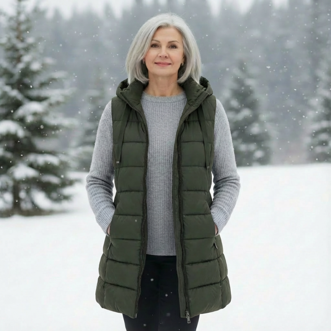 Hooded Long Puffer Vest