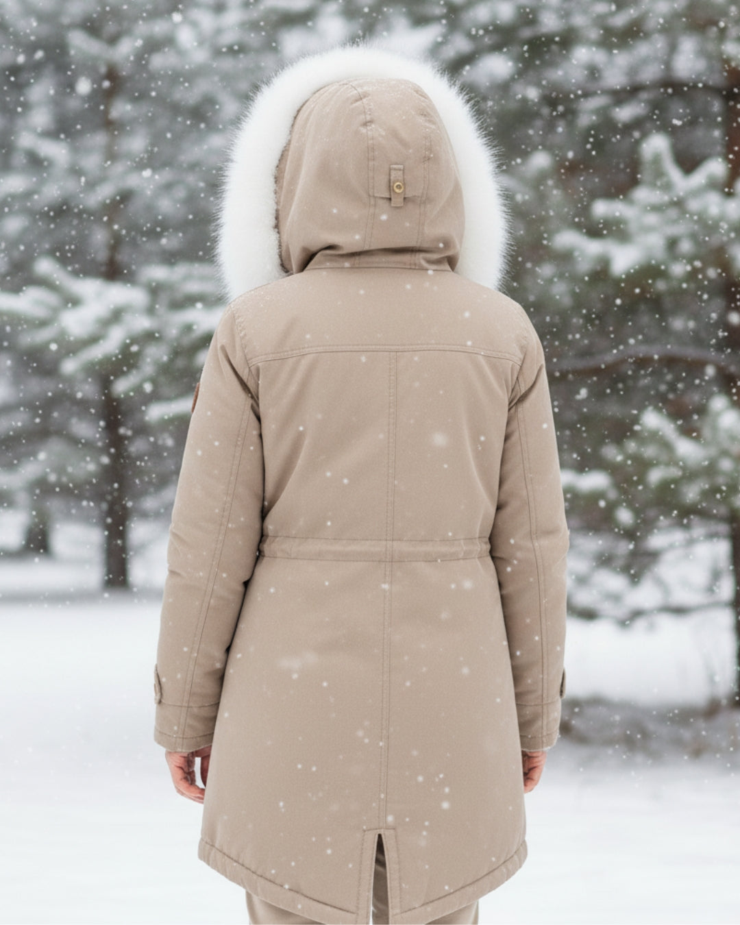 White Fur Hooded Parka
