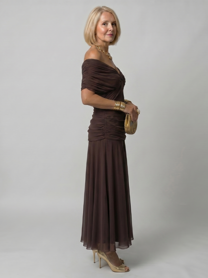 Calen™ | Off Shoulder Flow Midi Dress