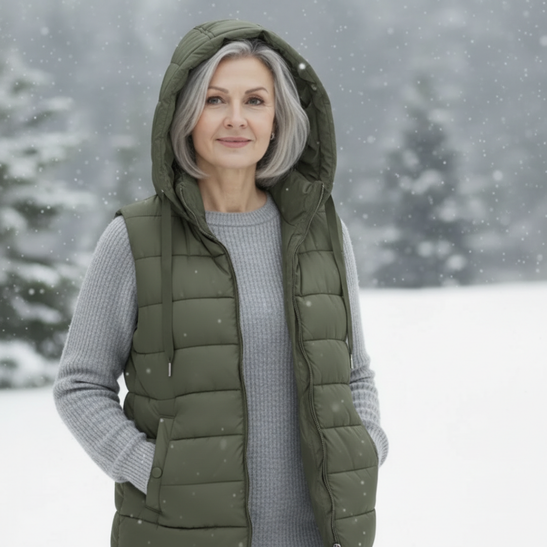 Hooded Long Puffer Vest