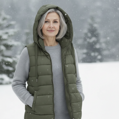 Hooded Long Puffer Vest