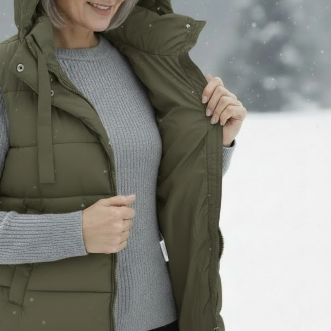 Hooded Long Puffer Vest