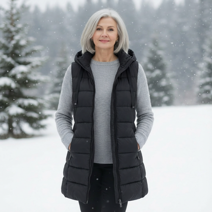 Hooded Long Puffer Vest