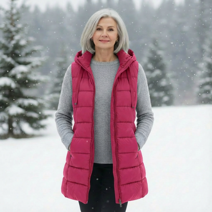 Hooded Long Puffer Vest