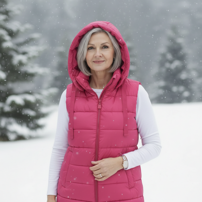 Hooded Long Puffer Vest