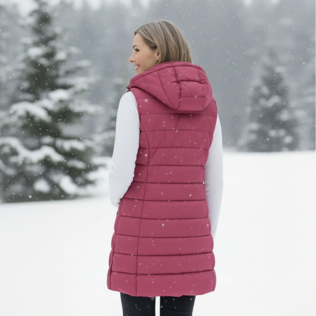 Hooded Long Puffer Vest