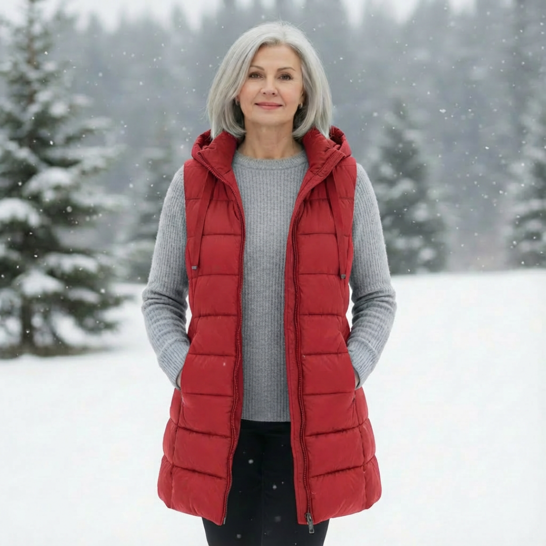Hooded Long Puffer Vest