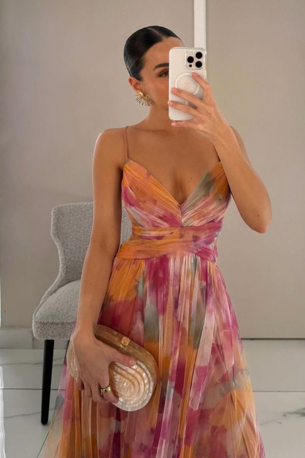 FLORELLA | Maxi Bohemian Dress with Romantic Floral Print