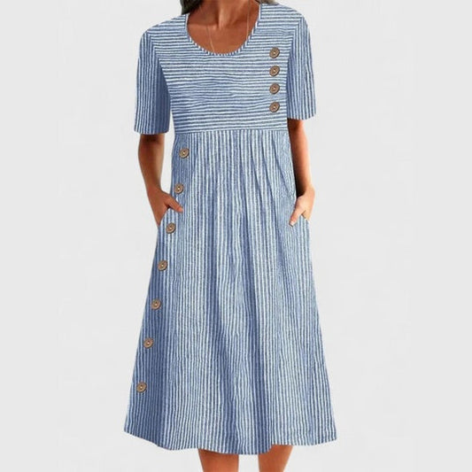 Eva™ | Striped Elegant Dress