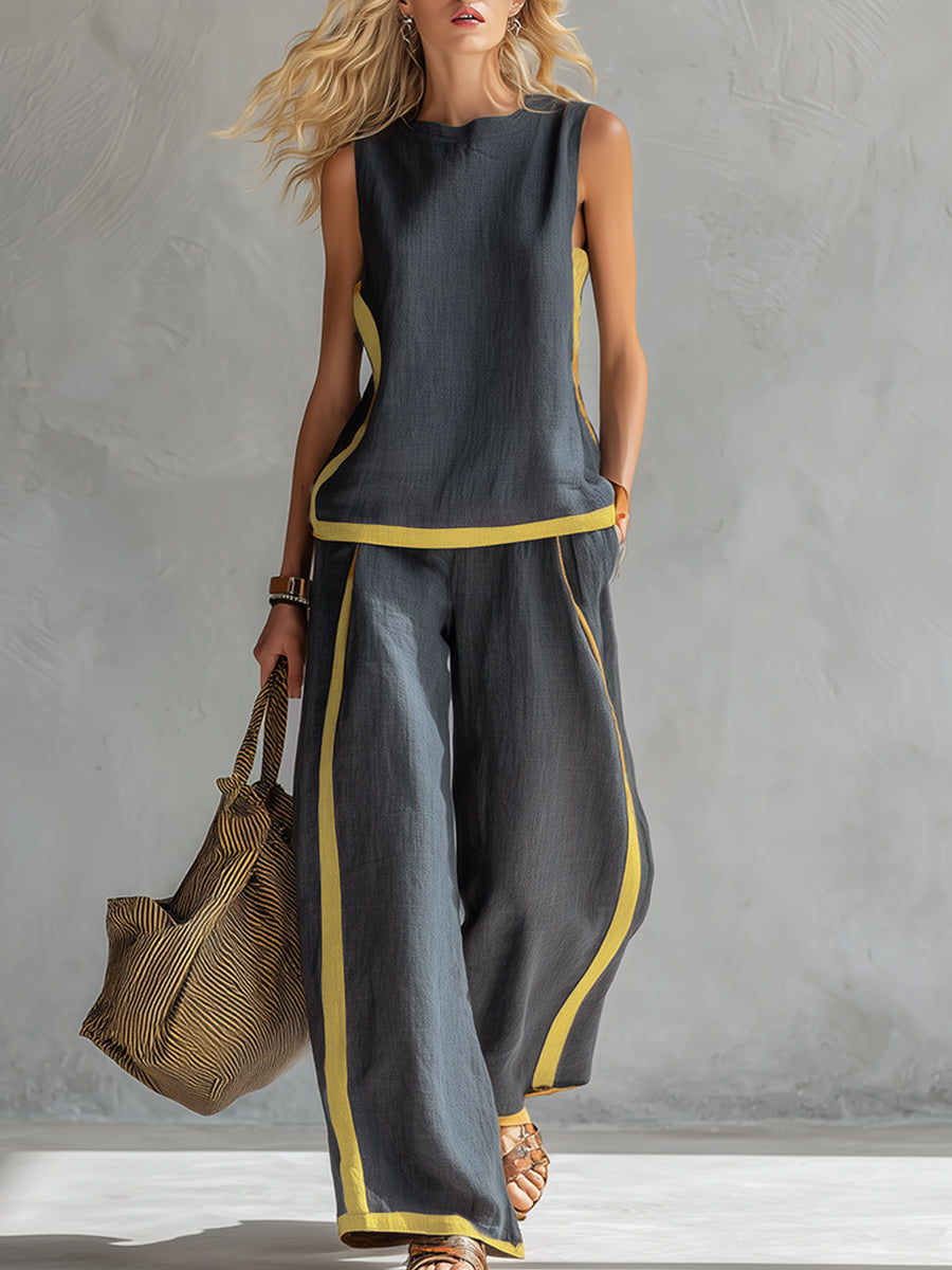 Leila Elegant Cotton and Linen Set