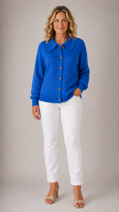 Amara Classic Collared Knit Cardigan