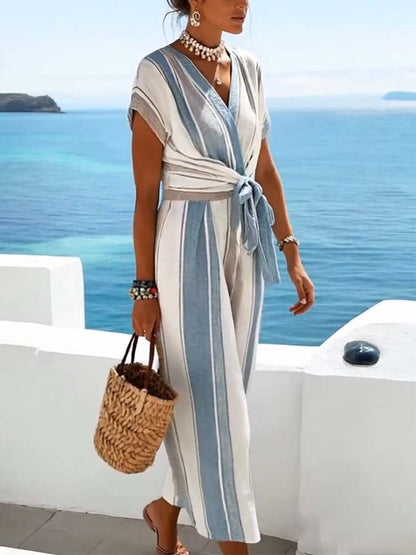 Women'S Loose Striped Print Dress
