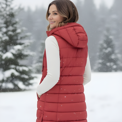 Hooded Long Puffer Vest