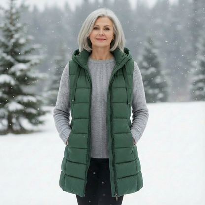 Hooded Long Puffer Vest