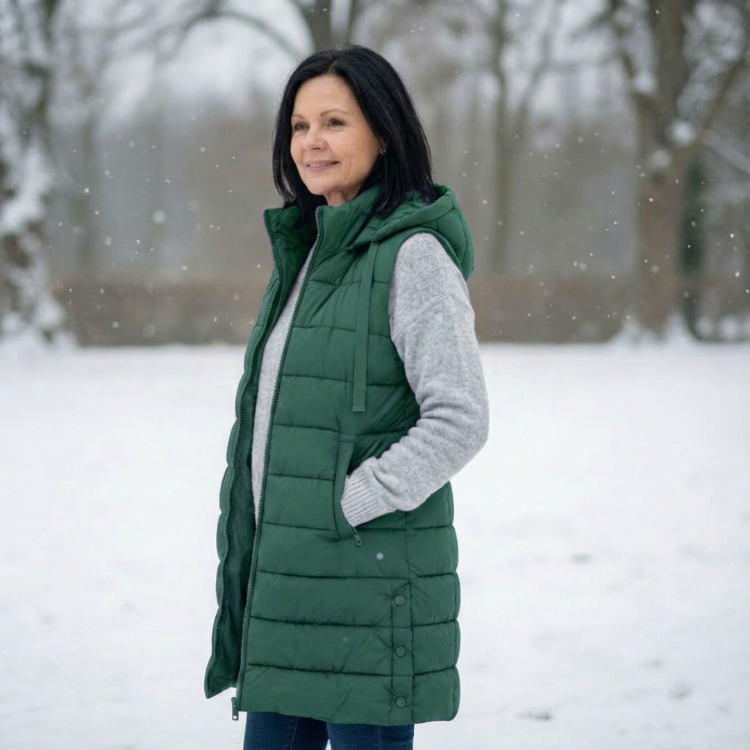 Hooded Long Puffer Vest