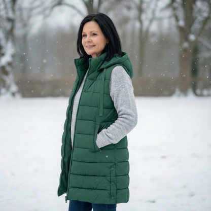 Hooded Long Puffer Vest
