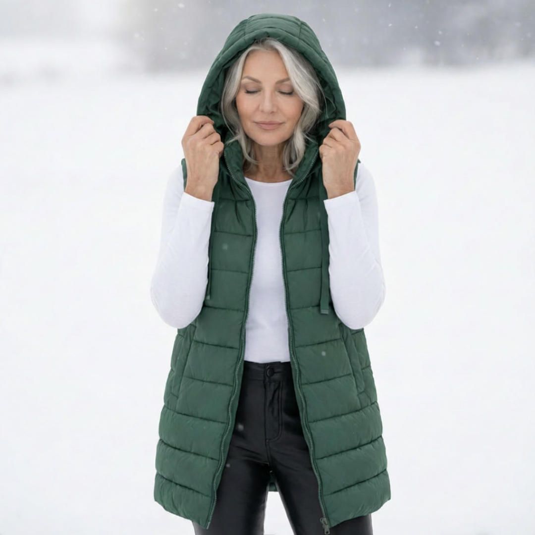 Hooded Long Puffer Vest
