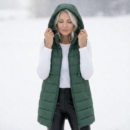 Hooded Long Puffer Vest