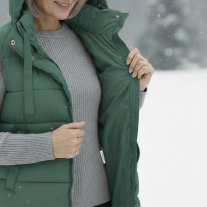 Hooded Long Puffer Vest