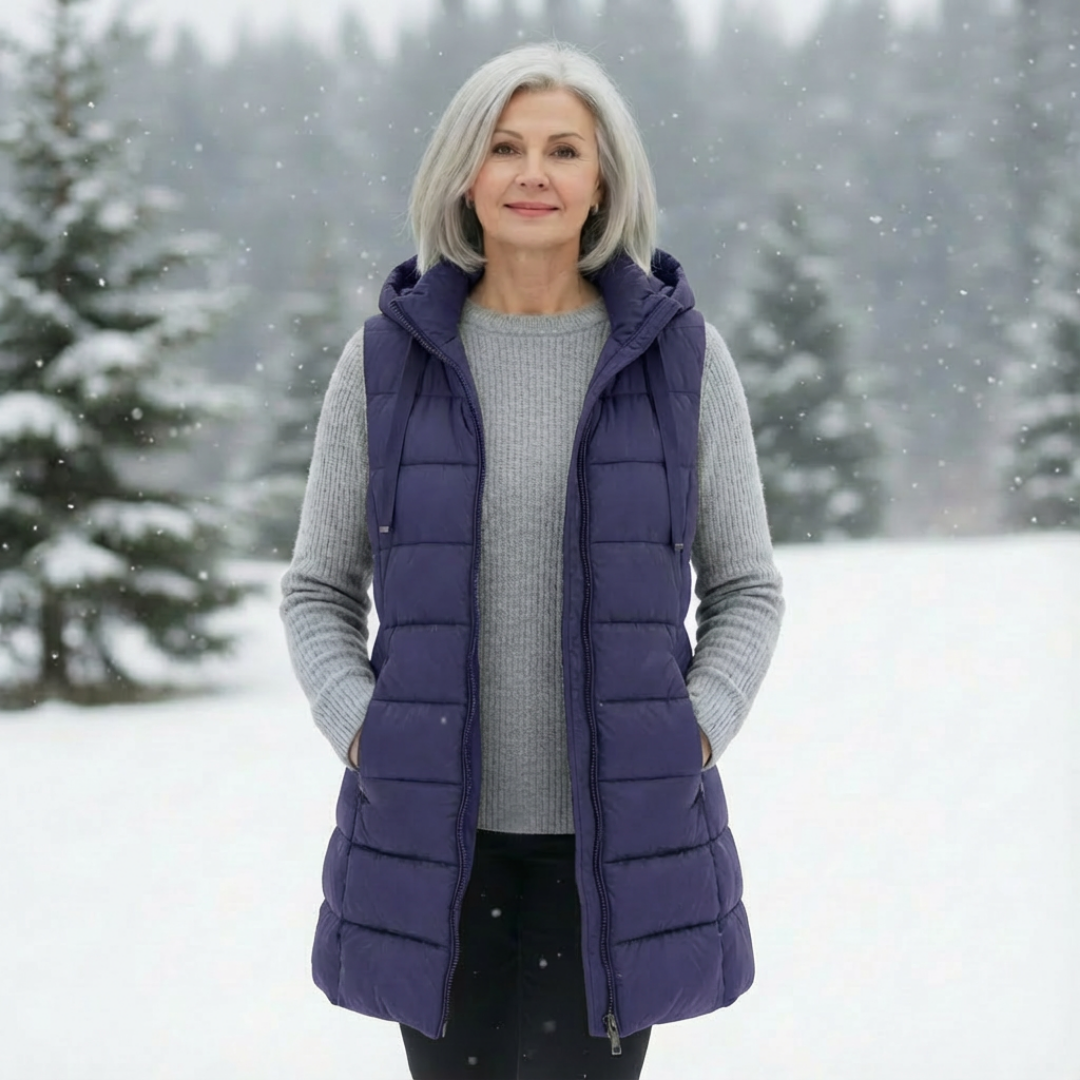 Hooded Long Puffer Vest