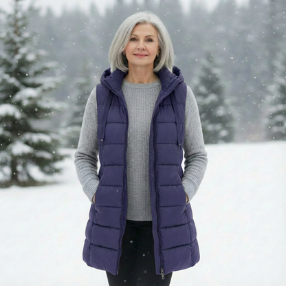 Hooded Long Puffer Vest