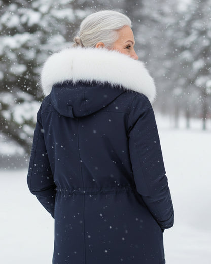 White Fur Hooded Parka