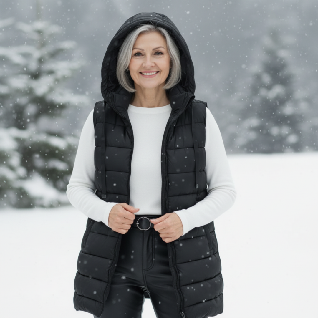 Hooded Long Puffer Vest