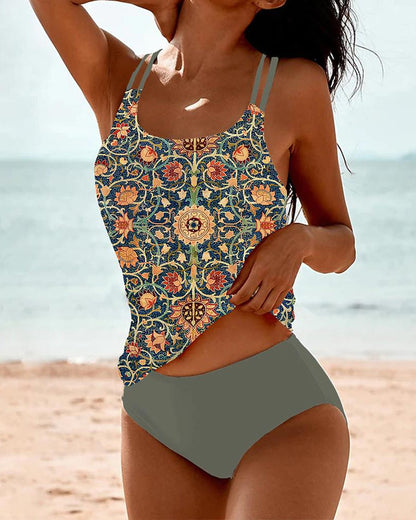 Printed Tankini with Double Strap