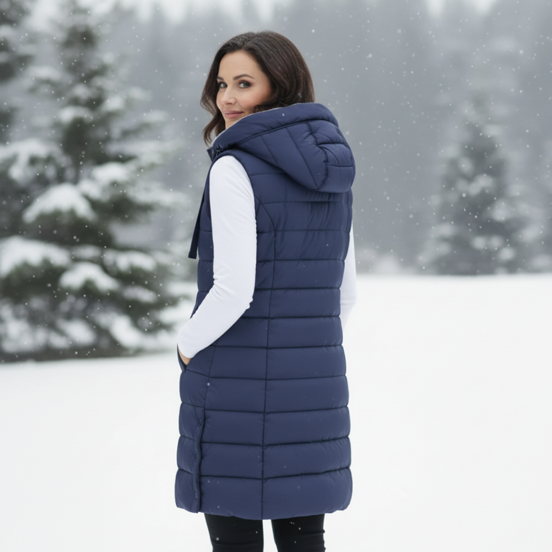 Hooded Long Puffer Vest