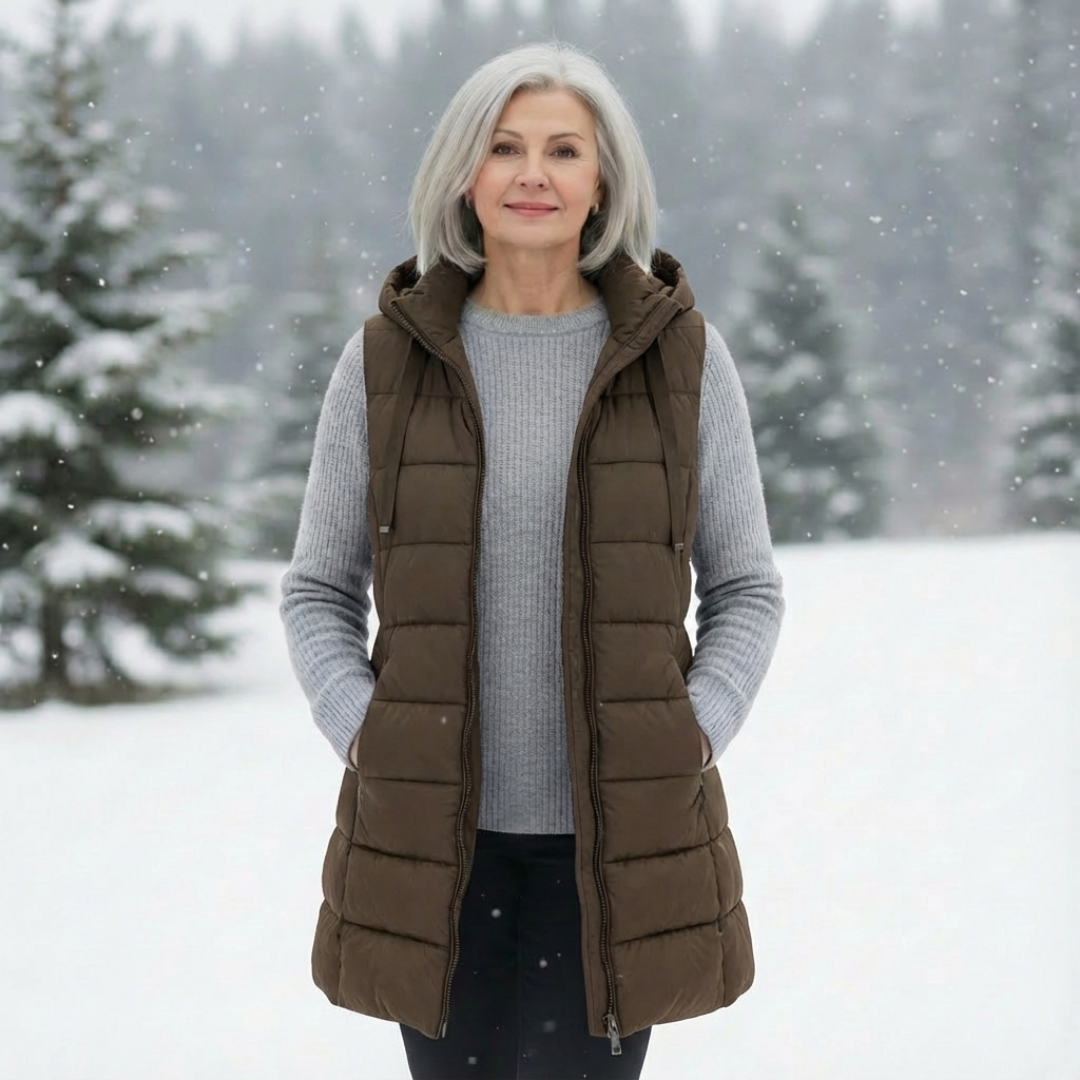 Hooded Long Puffer Vest