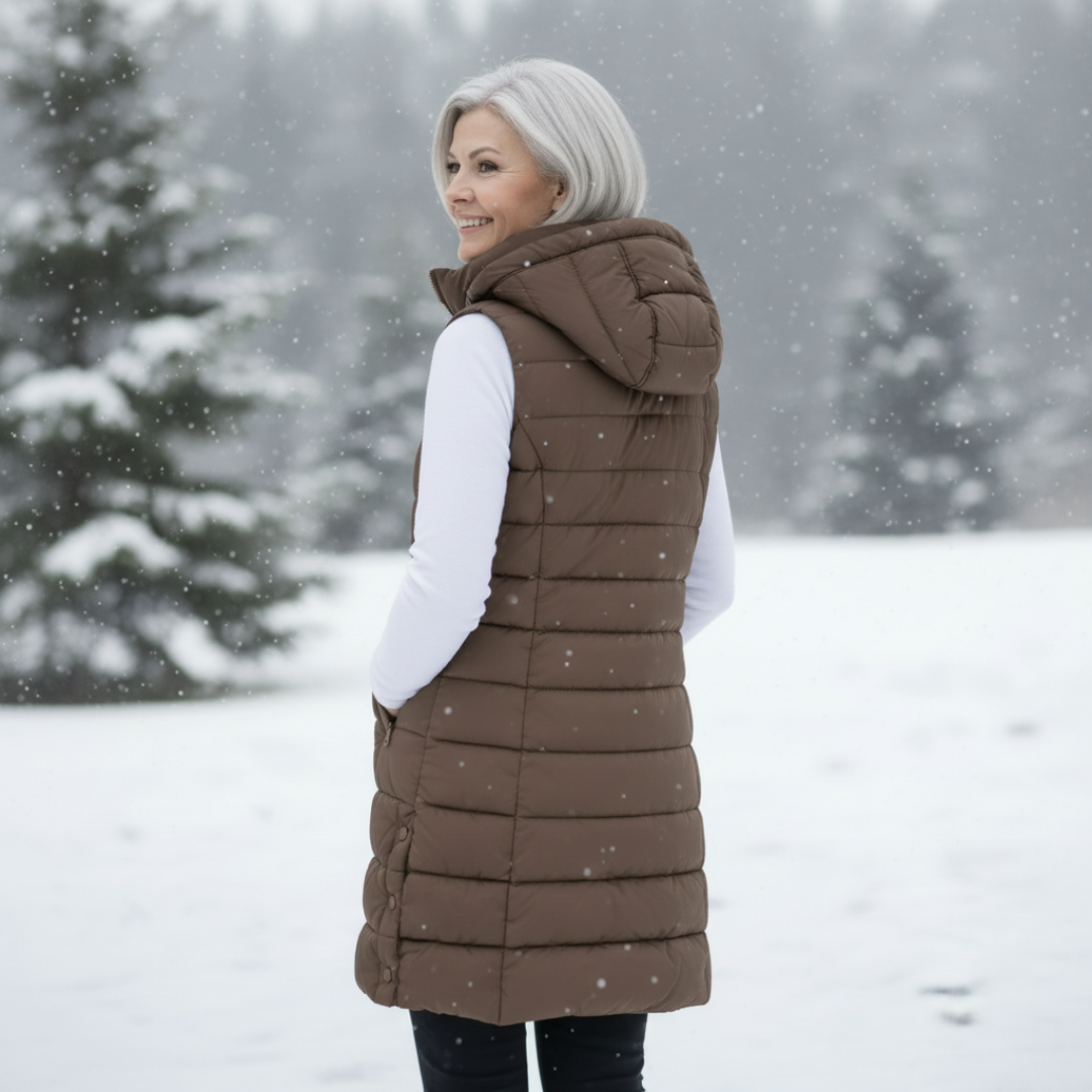 Hooded Long Puffer Vest