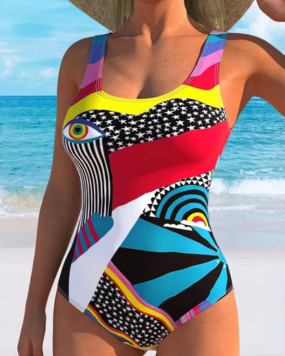 One-Piece Star Print Swimsuit