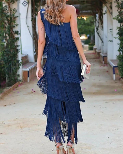 Lauren | Elegant and Refined Dress with Fringing