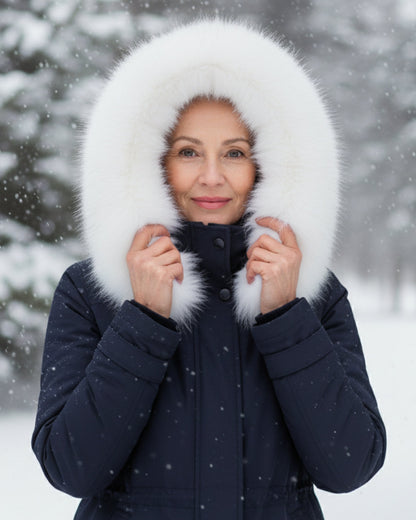 White Fur Hooded Parka