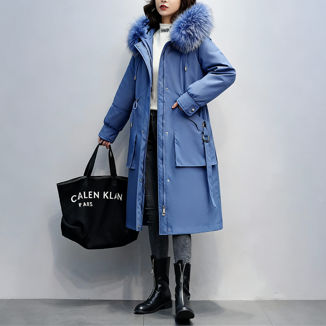 Large Padded Fur Hooded Coat