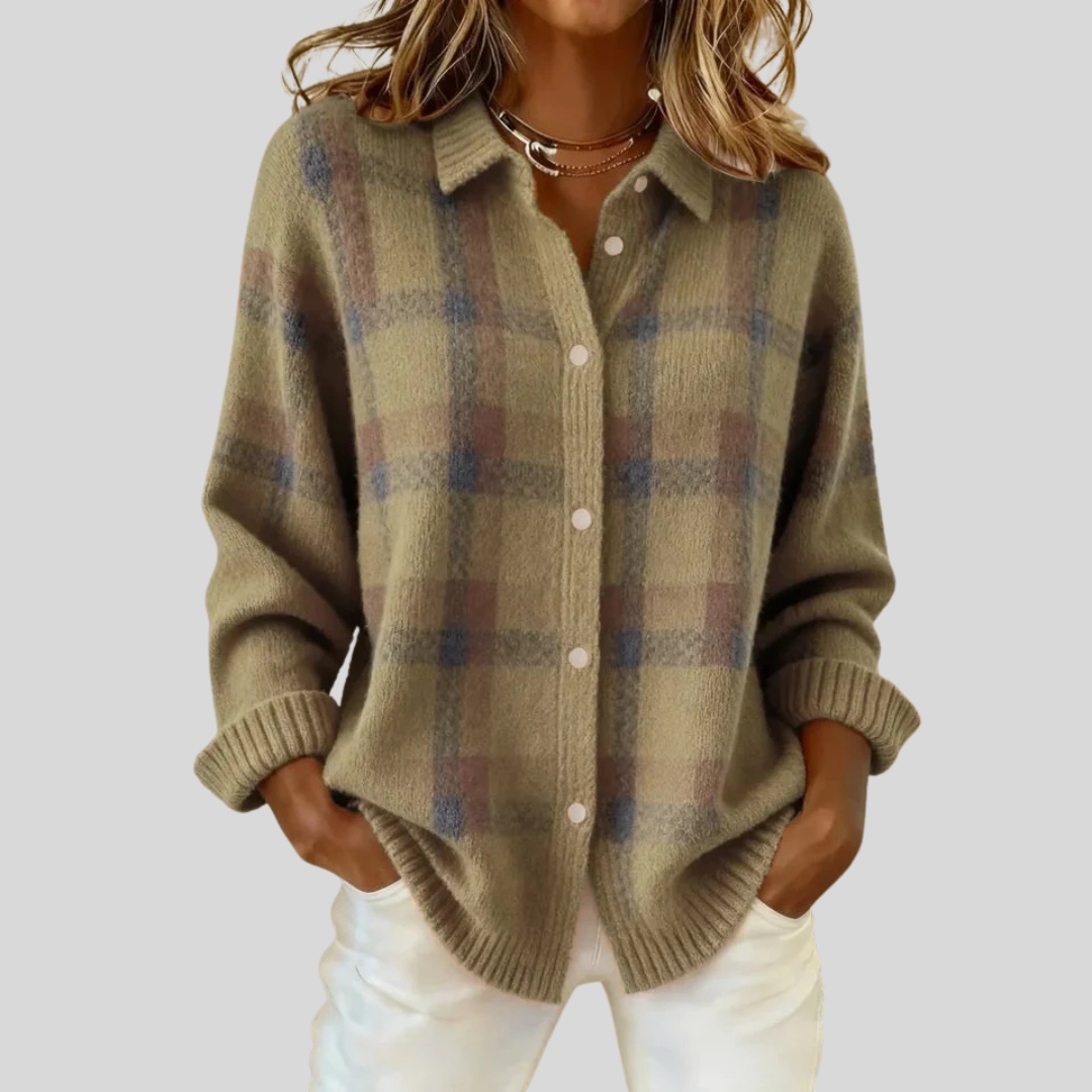 Celinea™ | Retro Cheque Sweater