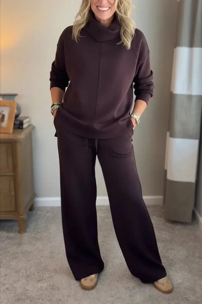 THALIA COZY TWO-PIECE TURTLENECK TRAVEL SET