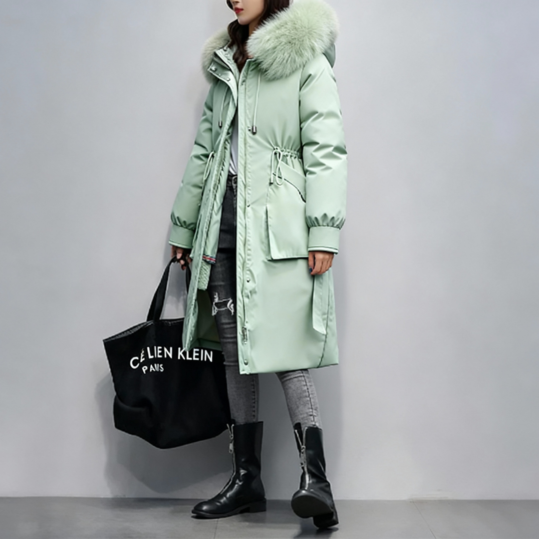 Large Padded Fur Hooded Coat