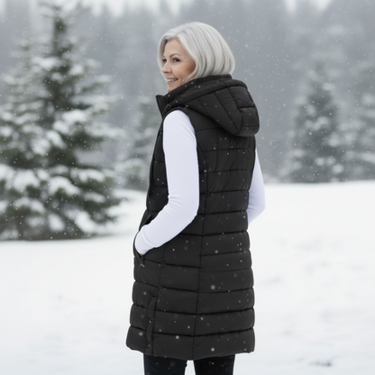 Hooded Long Puffer Vest